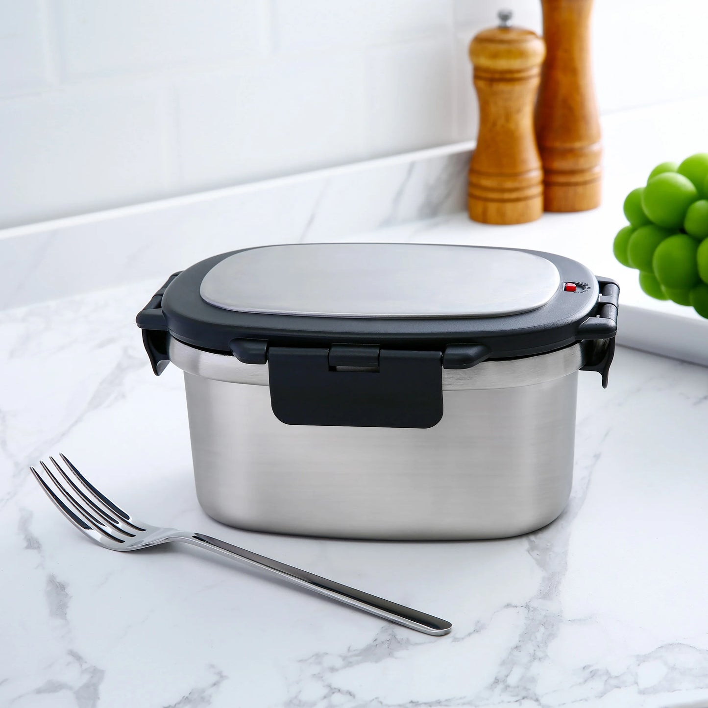 33 Oz Insulated 2-Piece Stainless Steel Lunch Box Food Storage Container with Lid