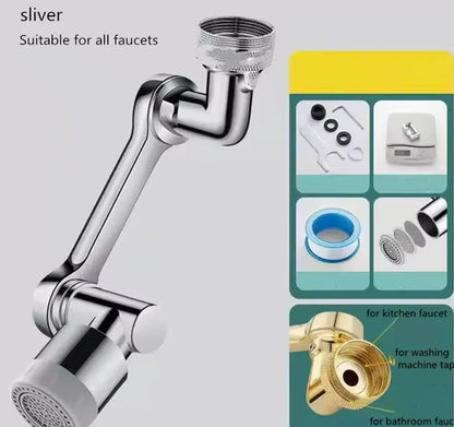 AquaTwist™ 1080° Rotating Faucet Sprayer – Universal Metal Tap Extender with Aerator Nozzle & 22/24mm Adaptor