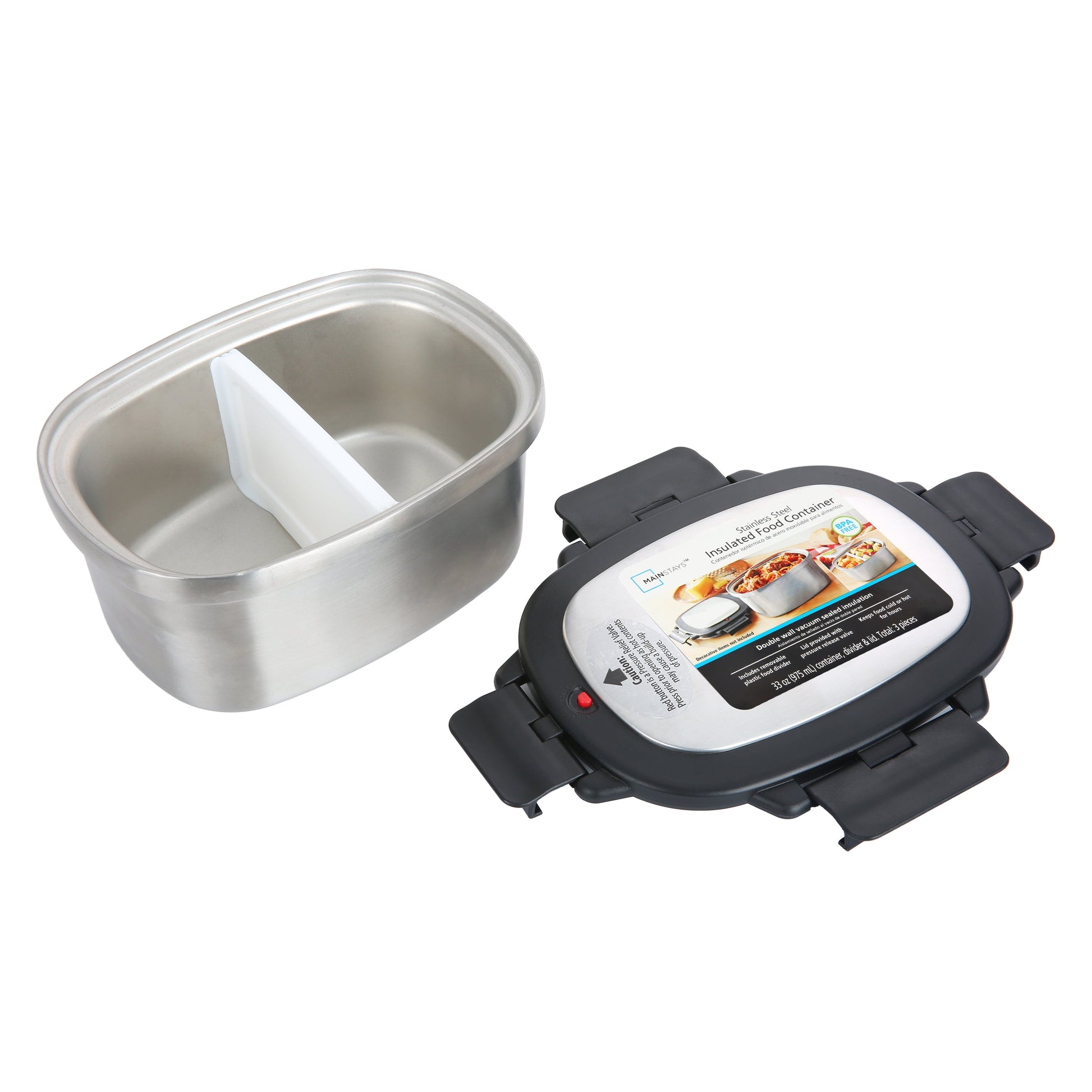 33 Oz Insulated 2-Piece Stainless Steel Lunch Box Food Storage Container with Lid