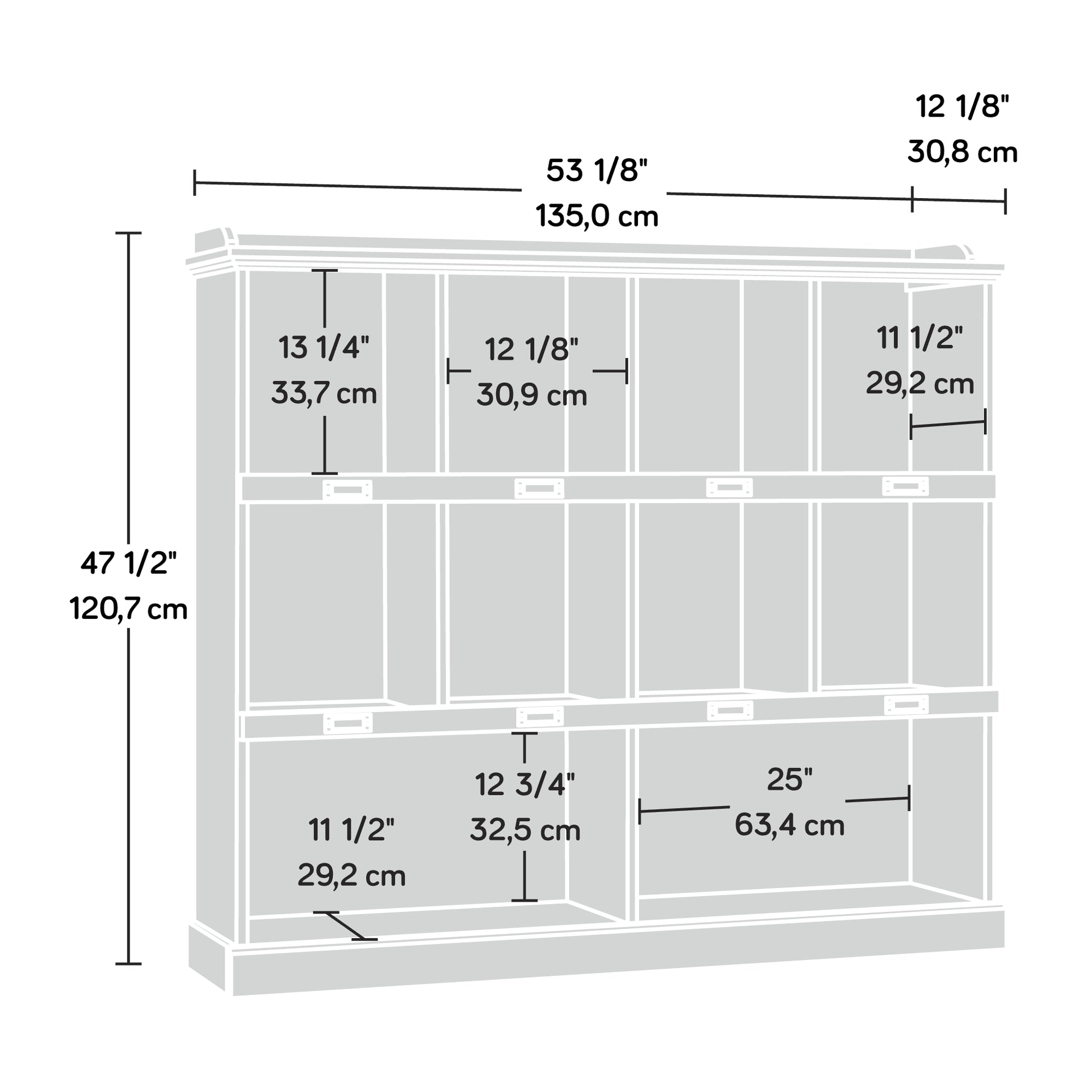 Barrister Lane 10-Cube Bookcase, Iron Oak Finish