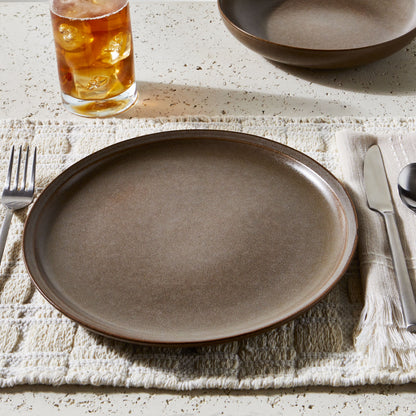 Banks Brown 12-Piece Stoneware Dinnerware Set, Service for 4