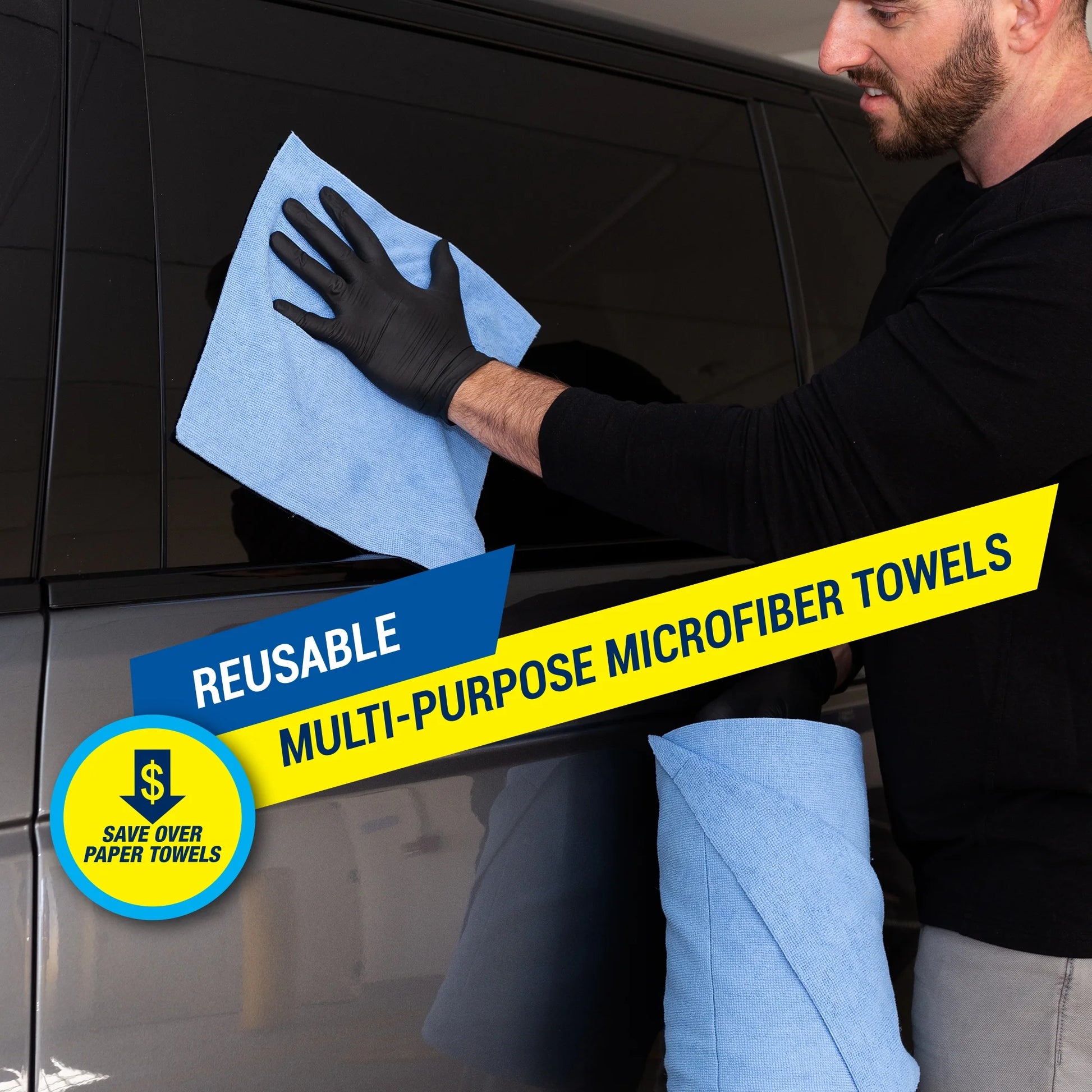 Tear N Clean Reusable Easy-Tear Microfiber Towels, 12In. X 12In., 100 Pack