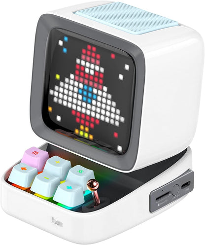 Ditoo Pro Retro Pixel Art Game Bluetooth Speaker with 16X16 LED App Controlled Front Screen (White)