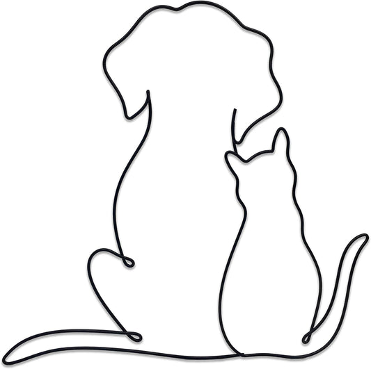 Metal Dog Wall Decor | Dog & Living Room Wall Art | Minimalist Room Decor (Sleeping Labrador) (Love)