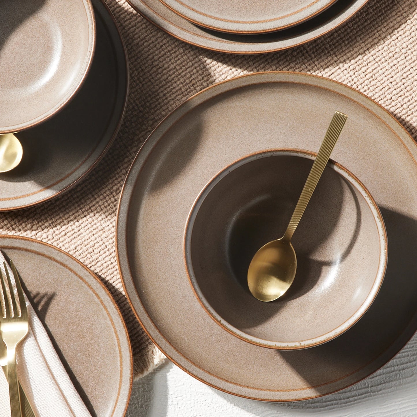 Banks Brown 12-Piece Stoneware Dinnerware Set, Service for 4