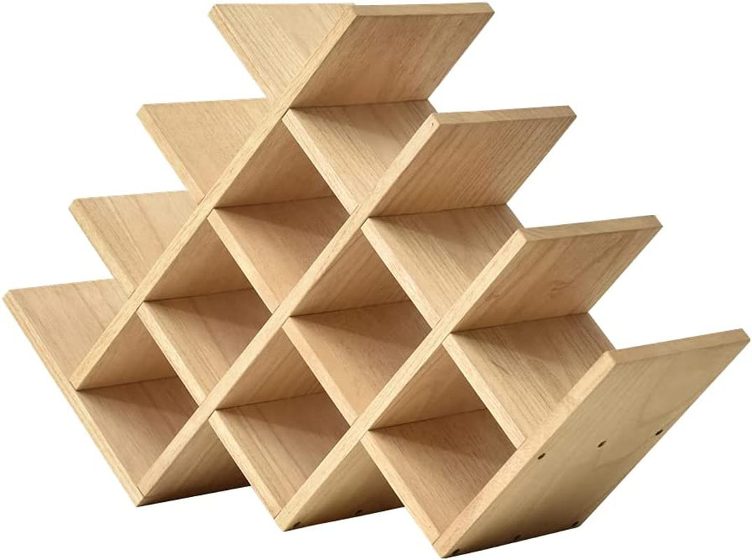 13-Bottle Wine Rack, 4-Tier Solid Wood Countertop Wine Holder, Freestanding Bottle Storage Shelf for Kitchen, Bar, Cabinet, Pantry, 22.28 X 5.9 X 13.9 In, XHJJ4-NA