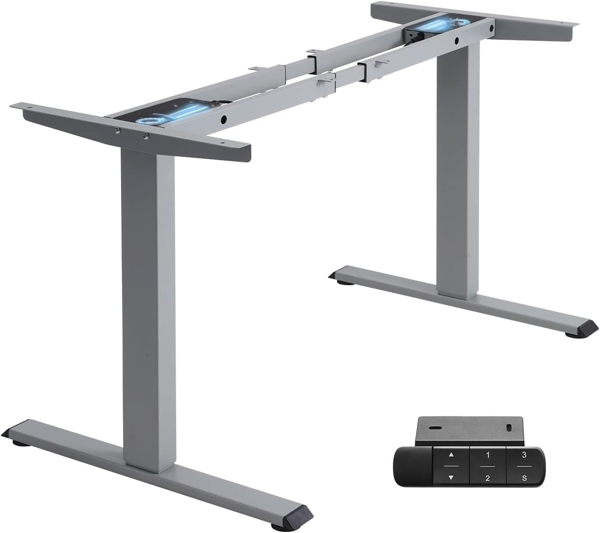 Dual Motor Electric Standing Desk Frame, Height Adjustable Sit Stand Base for Home Office, Fits Table Tops up to 70.8 X 31.5 Inch, 225 Lb Capacity (Grey, without Stand)